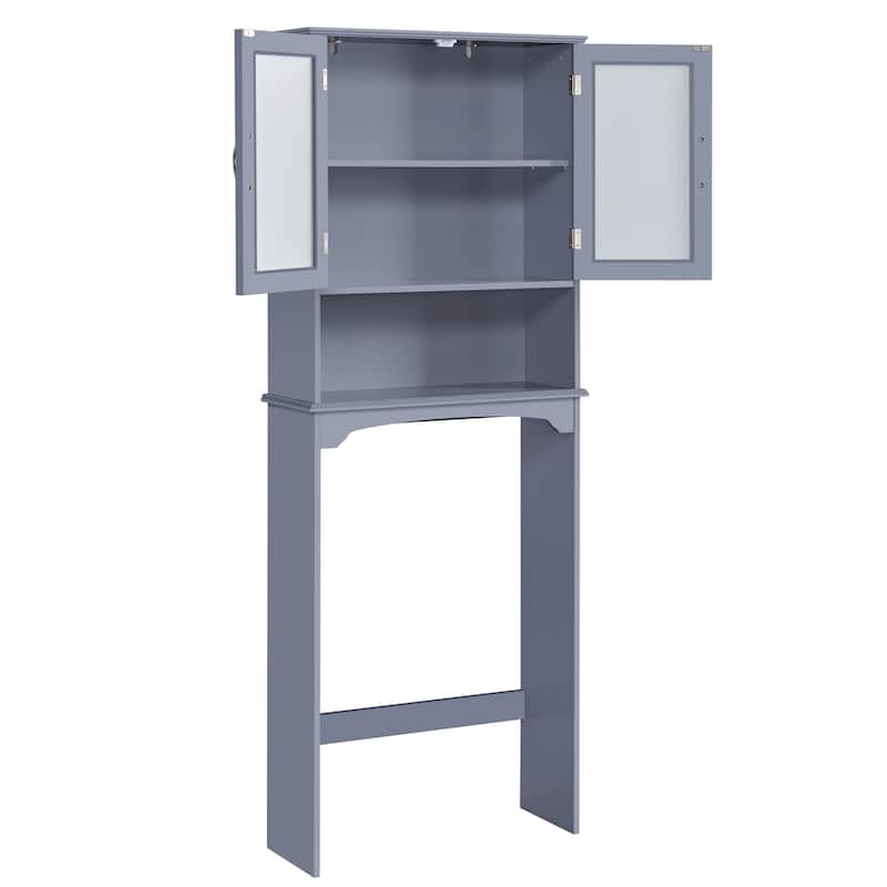 Yaheetech Bathroom Organizer Over The Toilet,2-Door,1 Open-Shelf