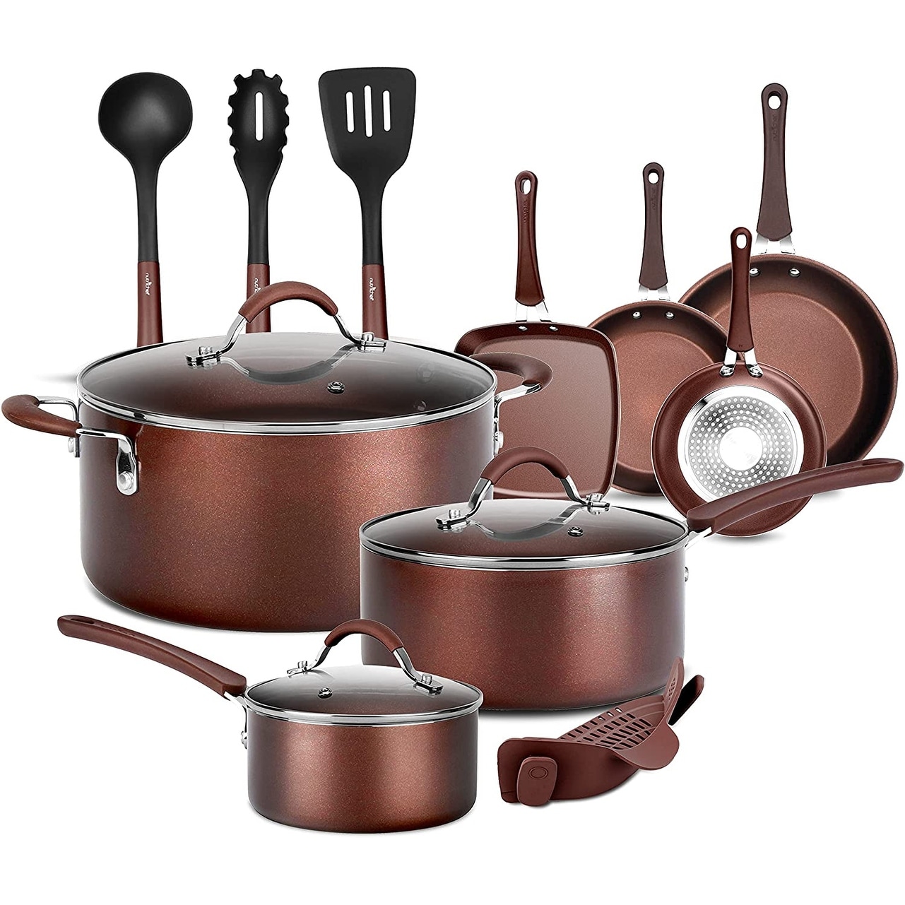 Nutrichef Kitchenware Pots & Pans - Stylish Kitchen Cookware Set, Non-Stick (13-Piece Set)