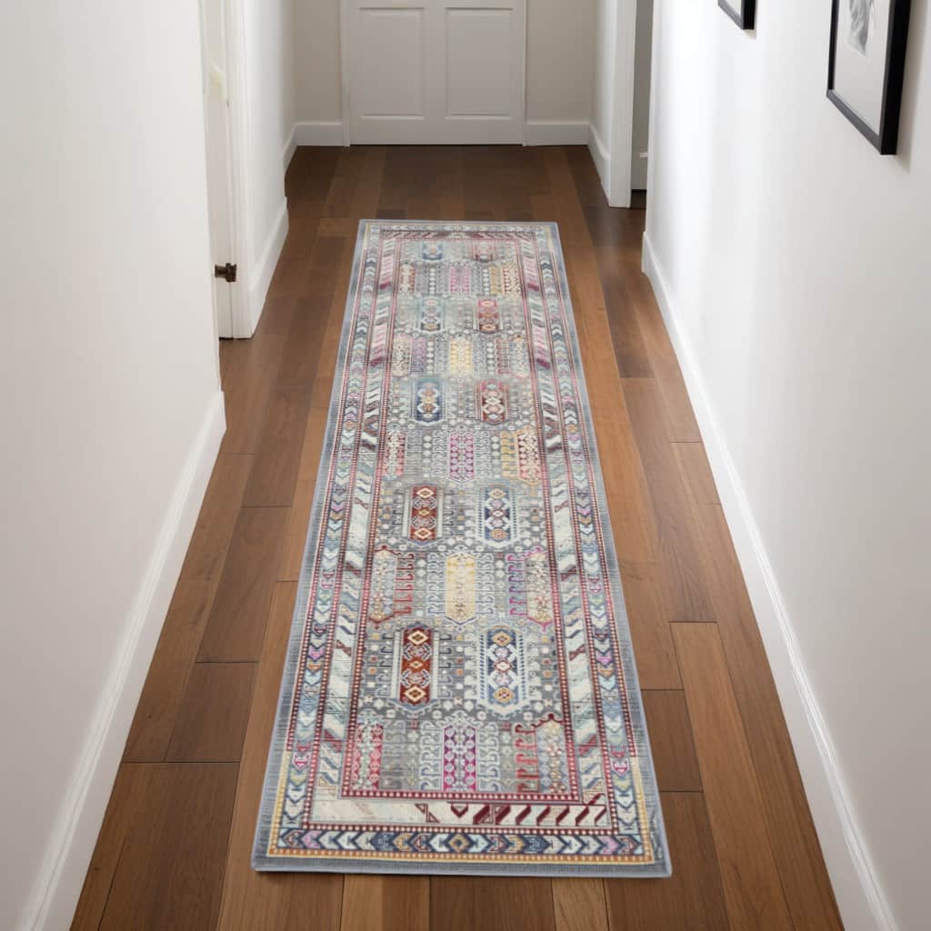 HomeRootsFloral Bohemian Runner Area Rug - 96' X '28' X '0.5