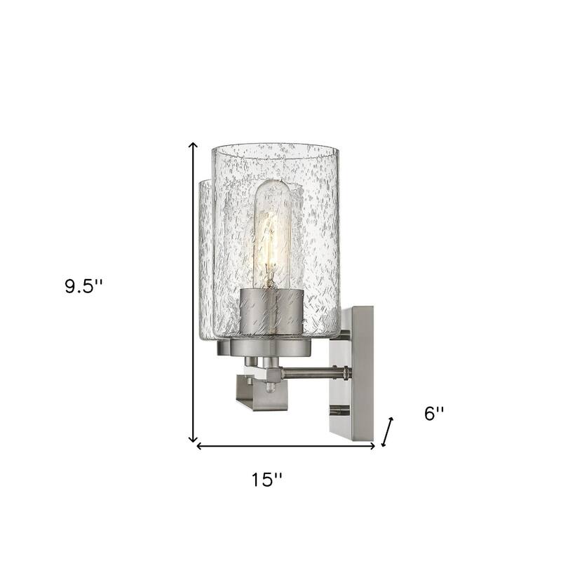 Modern Flush Mount Wall Light Fixture with Clear Bubble Glass Shade and LED Compatible for Bedroom