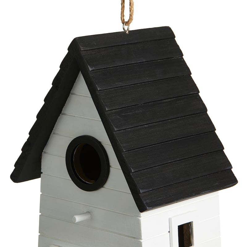 Glitzhome 14.25"H Functional and Decorative Solid Wood Garden Birdhouse - 8.50''L X 5.75''W X 14.25''H