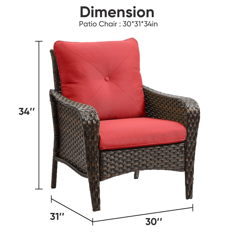2 Pieces Patio Wicker Chairs Set
