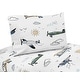 preview thumbnail 1 of 3, Sweet Jojo Designs Vintage Airplane Boy 4pc Queen Sheet Set Green Blue Yellow Airplanes Plane Transportation Clouds Sun Aviator