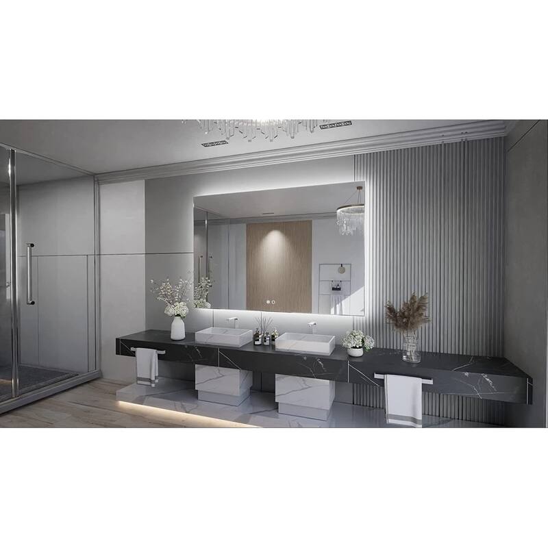 KEONJINN LED Backlit Bathroom Vanity Wall Mirror, Anti-Fog and Dimmable