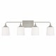 preview thumbnail 12 of 11, Presley 4-light Bath/ Vanity Fixture w/ Soft White Glass