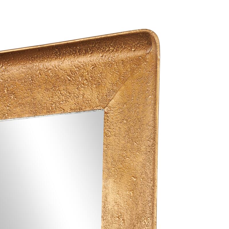 Metal Wall Mirror with Textured Frame - Gold - Roche River Decor
