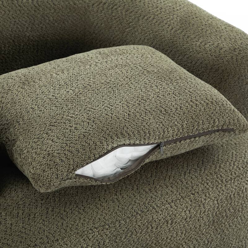 360 Swivel Upholstered Barrel Sofa Chair