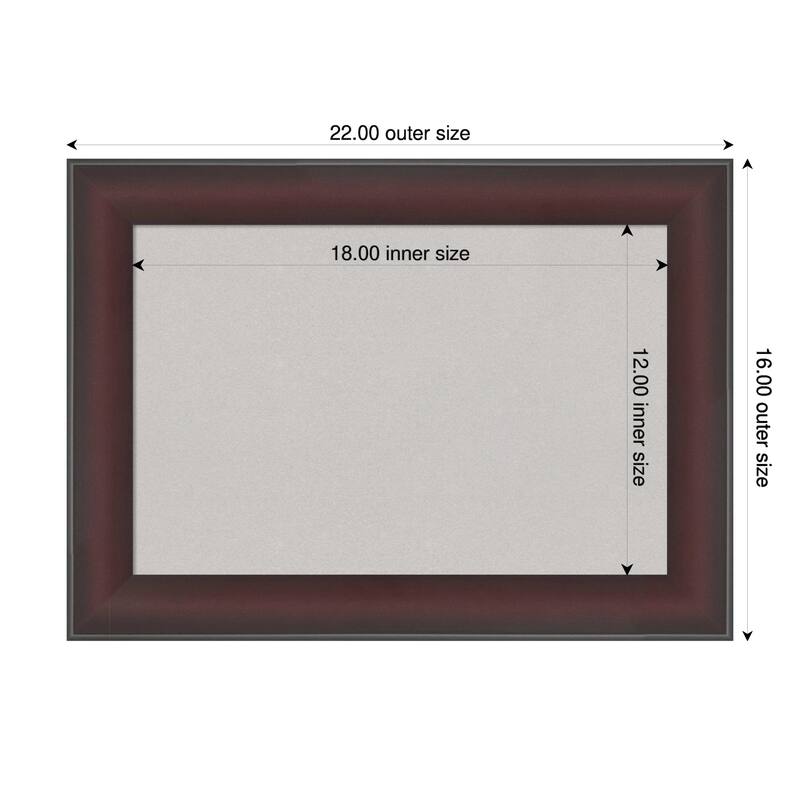 Grand Cherry Narrow Framed Cork Board - Bulletin Board, Organization Board, Pin Board - Grey - 22 x 16 in