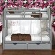 preview thumbnail 1 of 17, Twin Over Full Bunk Bed With Ladders and Two Storage Drawers for Bedroom Grey