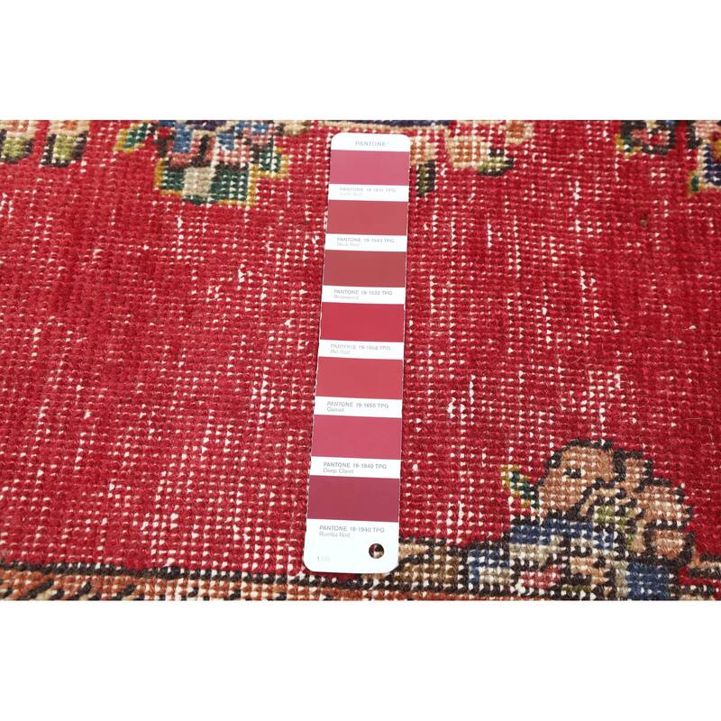 ECARPETGALLERY Hand-knotted Antalya Vintage Red Wool Rug - 9'3 x 11'11