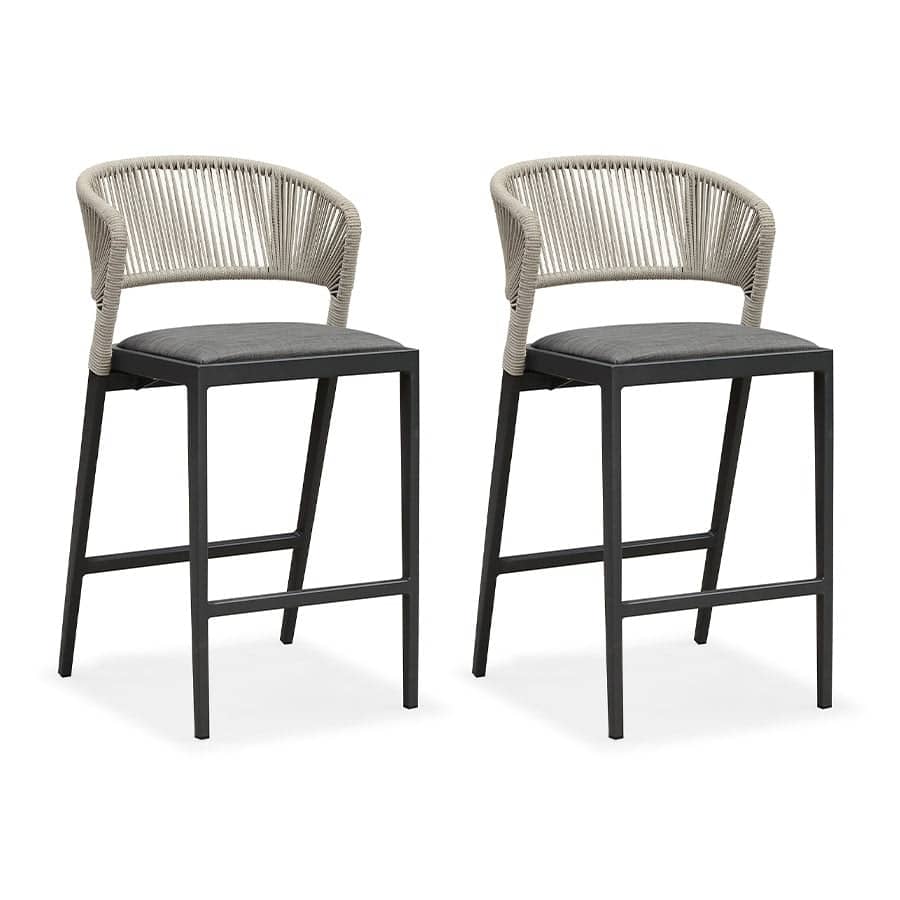 PURPLE LEAF Outdoor Counter Height Bar Stool Set of 2 Outdoor Patio Aluminum Chairs with Cushions