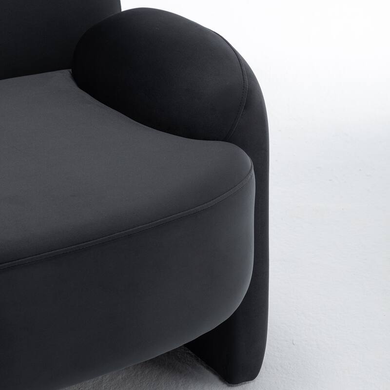 SEYNAR Modern Glam Velvet Thickened Seat Cushion Accent Chair Set of 2