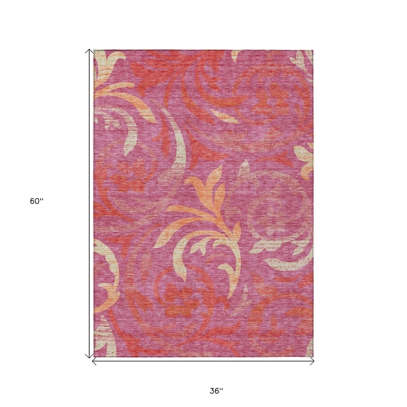 HomeRoots Floral Transitional Rectangle Outdoor Rug