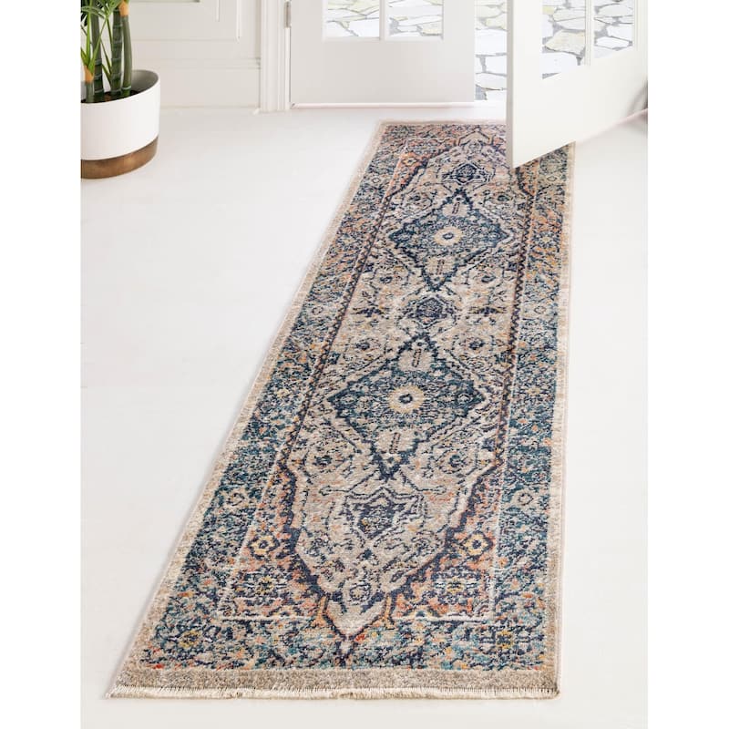 Traditional Nixa Collection Area Rug - 2'x5'11" - Blue