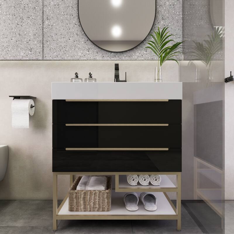 Noble 30" Free Standing Vanity with Reinforced Acrylic Sink - 30" Width