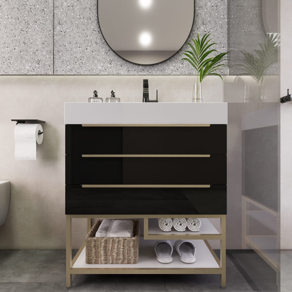 Noble 30" Free Standing Vanity with Reinforced Acrylic Sink - 30" Width