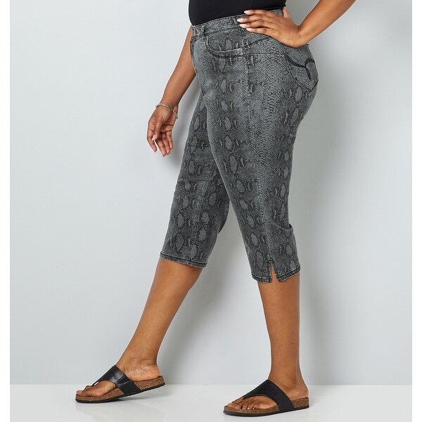 grey capri jeans