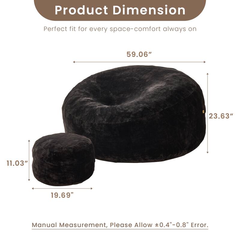 OVIOS Plush Wrapped Lounger Sofa With Ottoman