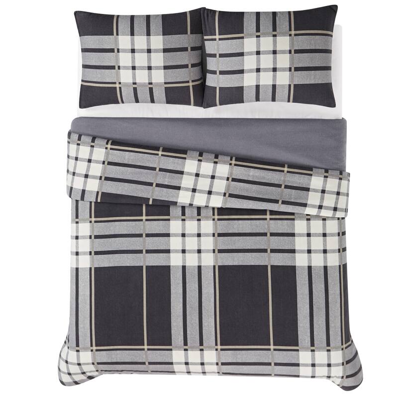 Truly Soft Printed Cotton Flannel Comforter Set
