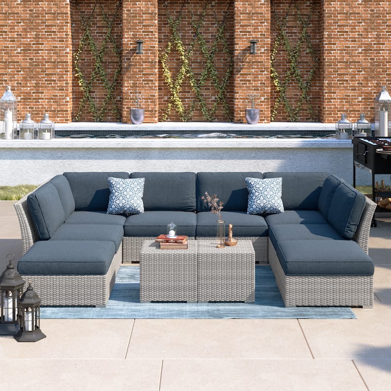 Corvus Oreanne 10-piece Brown Wicker Patio Furniture Set