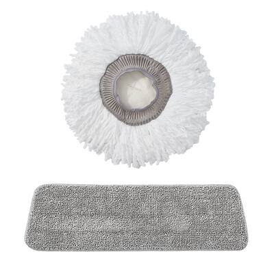 True & Tidy 2pc Mop Pad Replacement for SPRAY-360 Spray Mop Kit