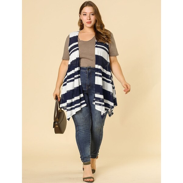 women's plus size long vests