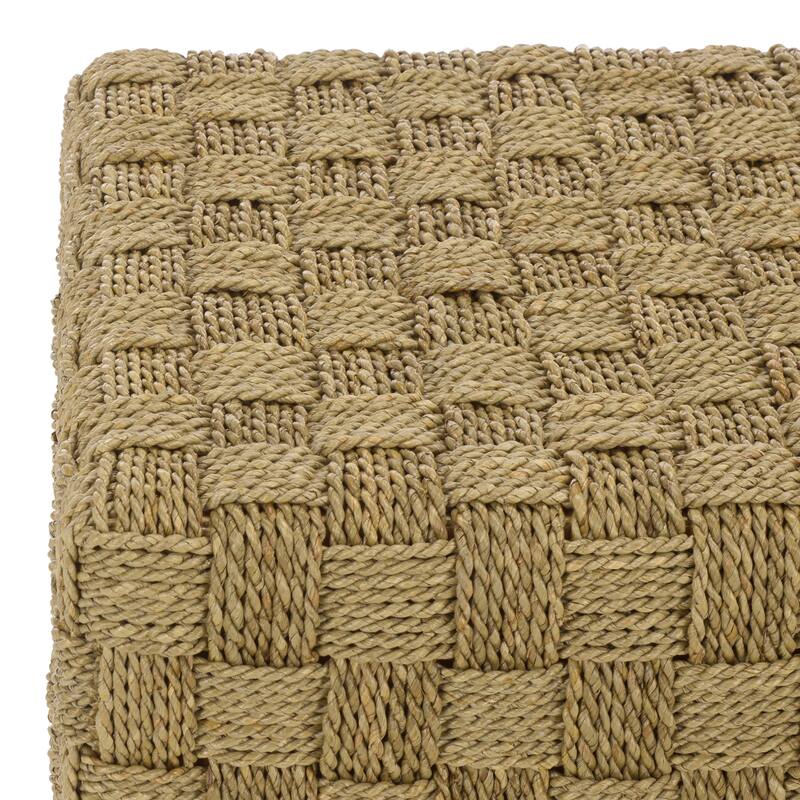 SAFAVIEH Couture Norabelle Square Woven Seagrass Ottoman