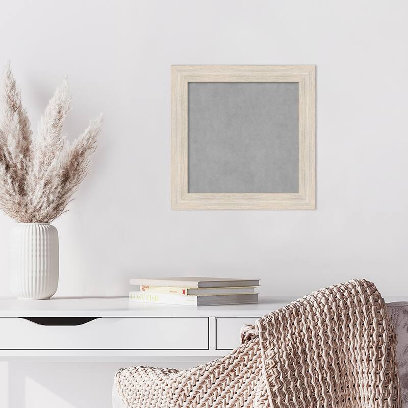 Amanti Art Hardwood White Wash Narrow Framed Magnetic Board