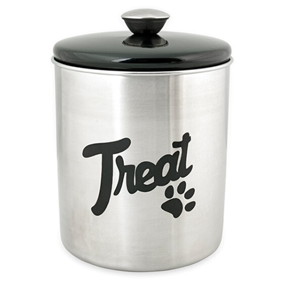 Stainless Steel & Black Top Treat Jar 16oz-