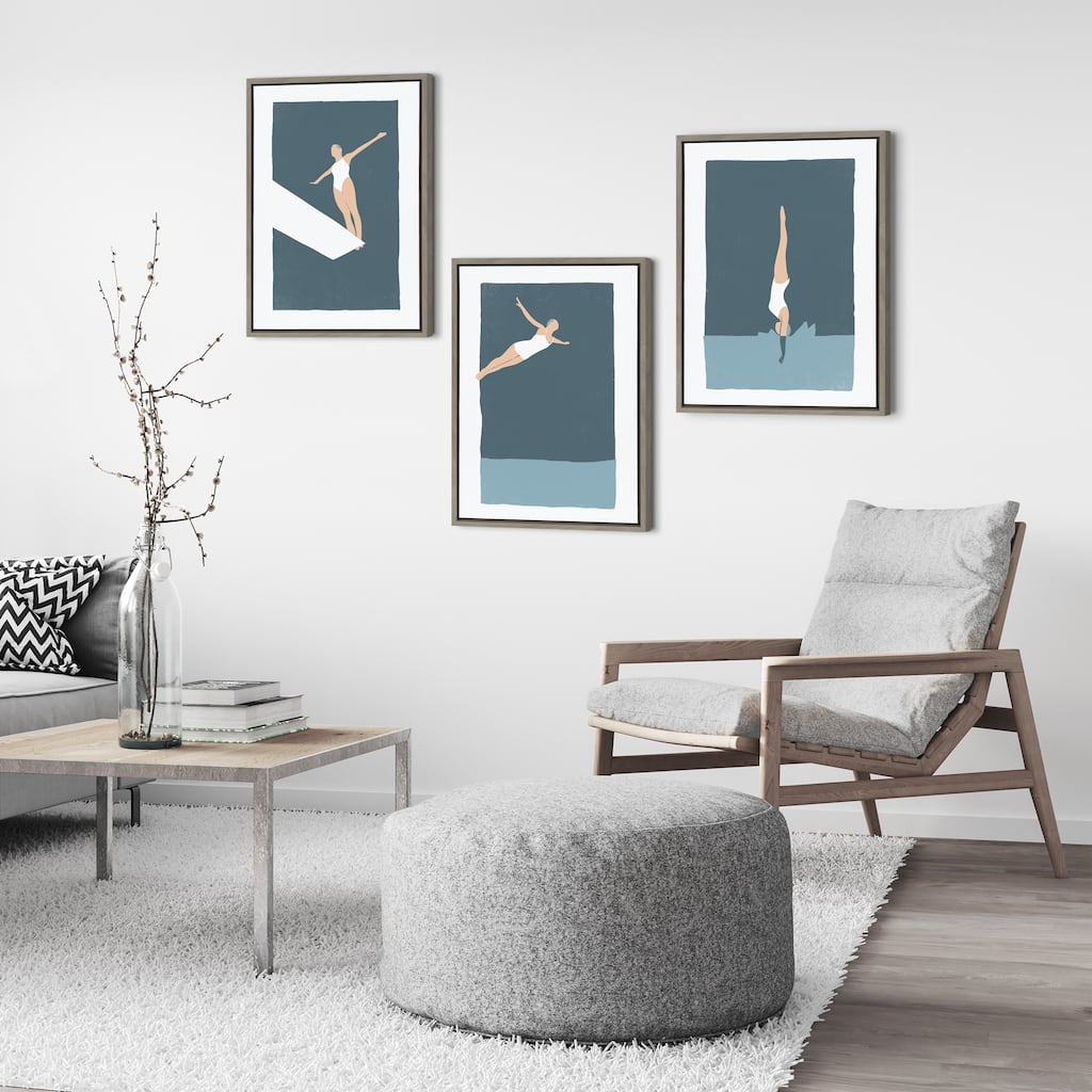 Kate and Laurel Sylvie Contemplation Framed Canvas by Rocket Jack