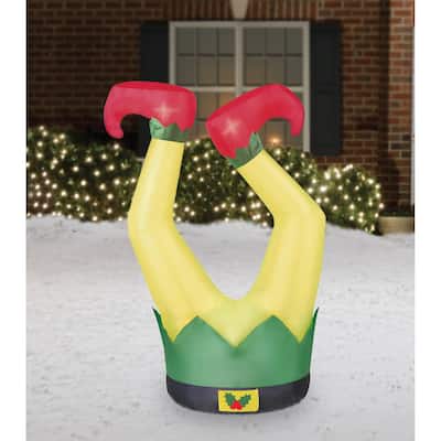 Occasions Inflatable Elf Legs, 3.5 ft Tall, Multicolored