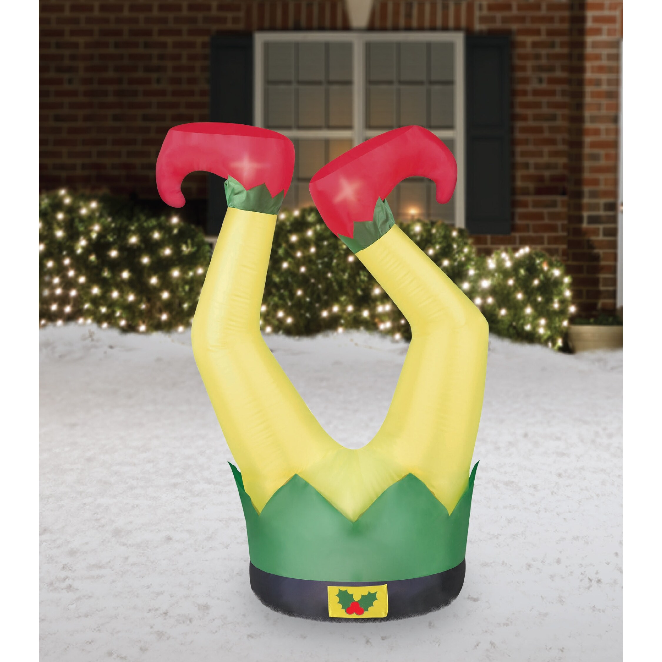 Occasions Inflatable Elf Legs, 3.5 ft Tall, Multicolored
