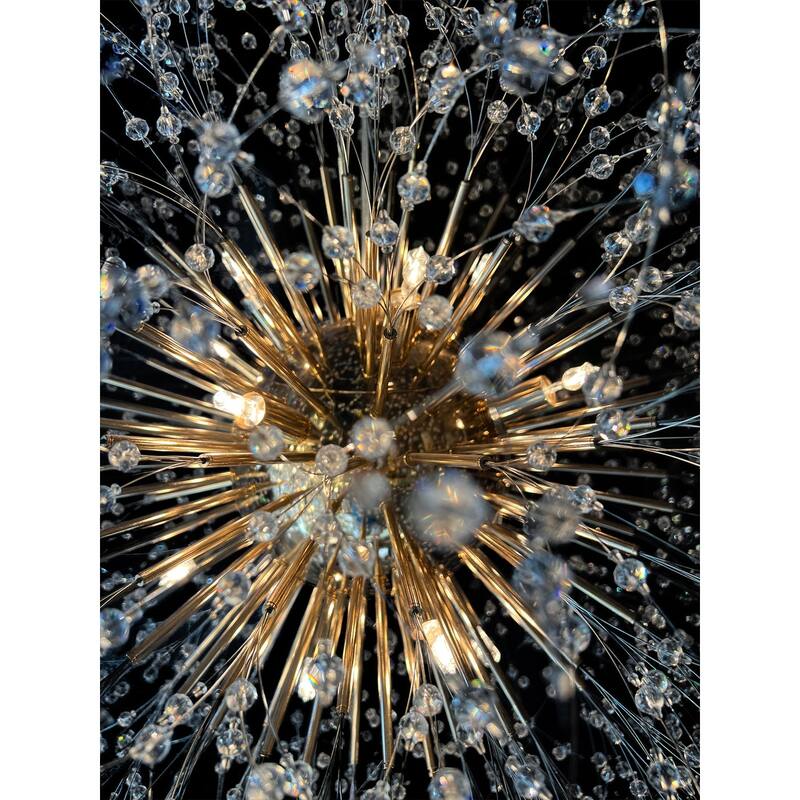 Starburst Modern Crystal Chandelier 32" Wide Crystal Lighting Fixture