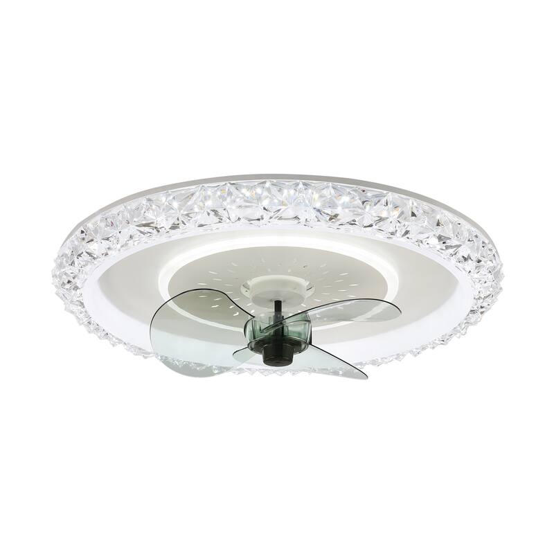 Cusp Barn Modern 19.5-In Low Profile Dimmable LED Ceiling Fan with Remote, 6 Speeds DC Motor Flush Mount Ceiling Fan for Bedroom