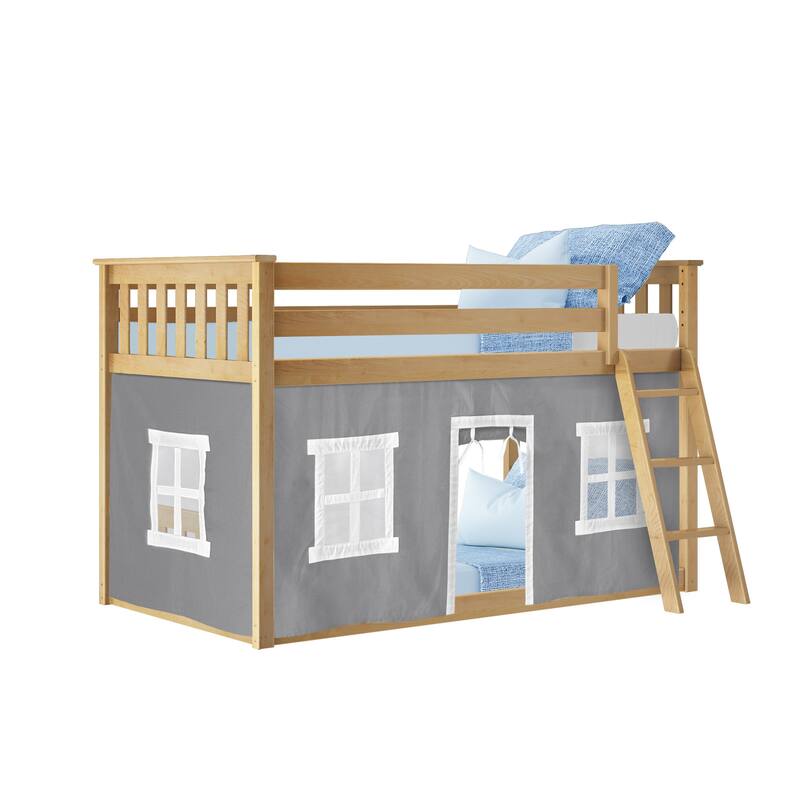 Max and Lily Twin over Twin Low Bunk with Curtains