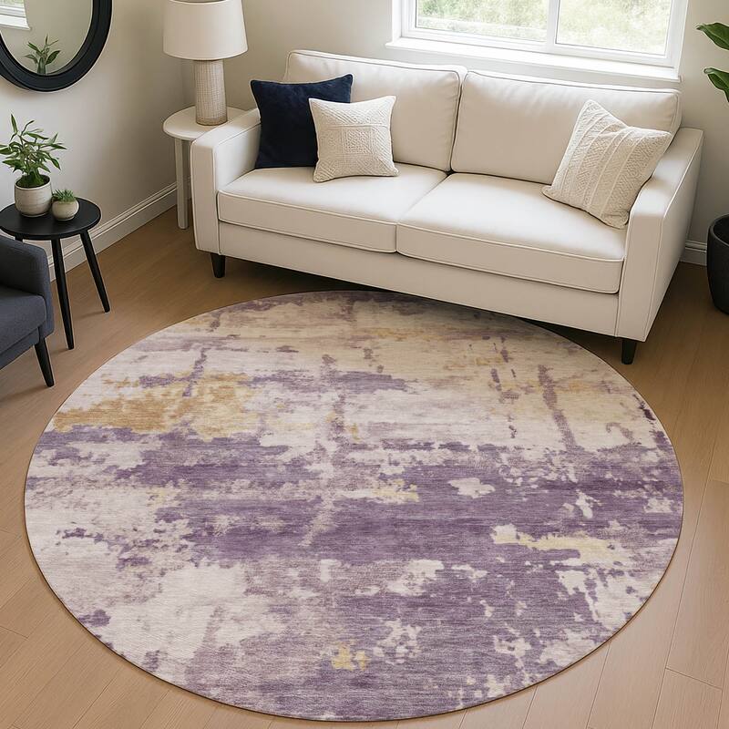 Machine Washable Indoor/ Outdoor Crouppen Modern Chantille Rug