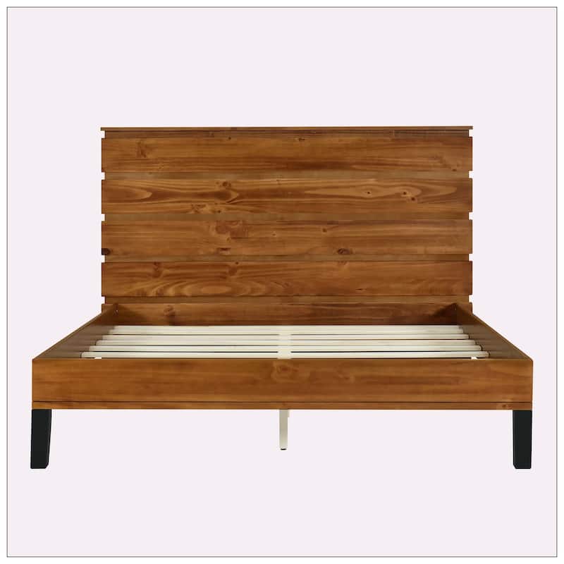 Mid-Century Modern Wood Bed