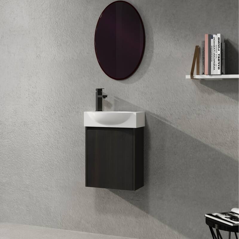 ARTCHIRLY 16/20/24/30/36 Inch Bathroom Vanity With Sink, Floating Bathroom Vanity With Soft Close Door