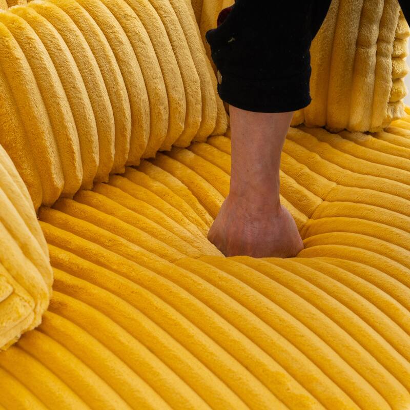 Corduroy Swivel Chair with 4 Pillows