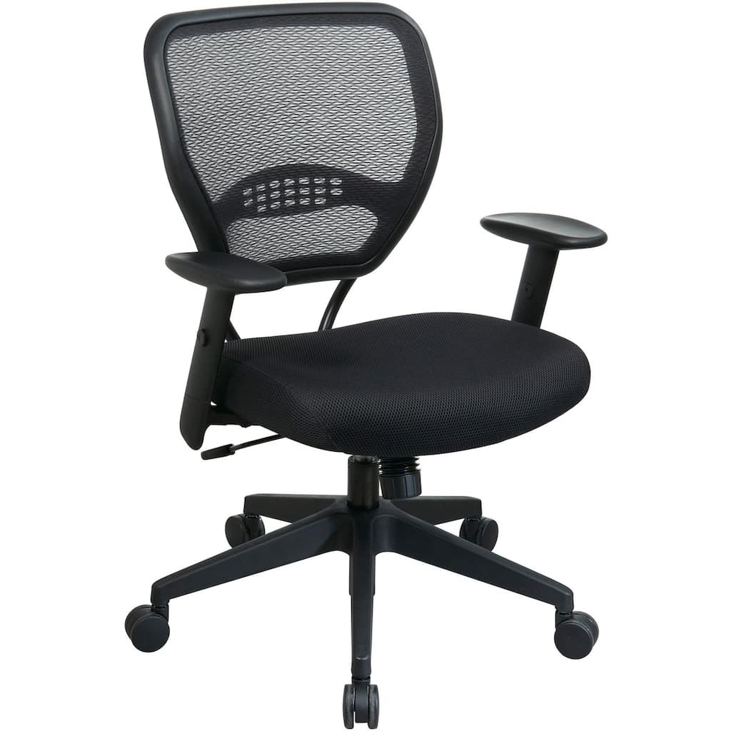 OSP Furniture Managerial Low-Back Chair, 27"x26-1/2"x42", Black
