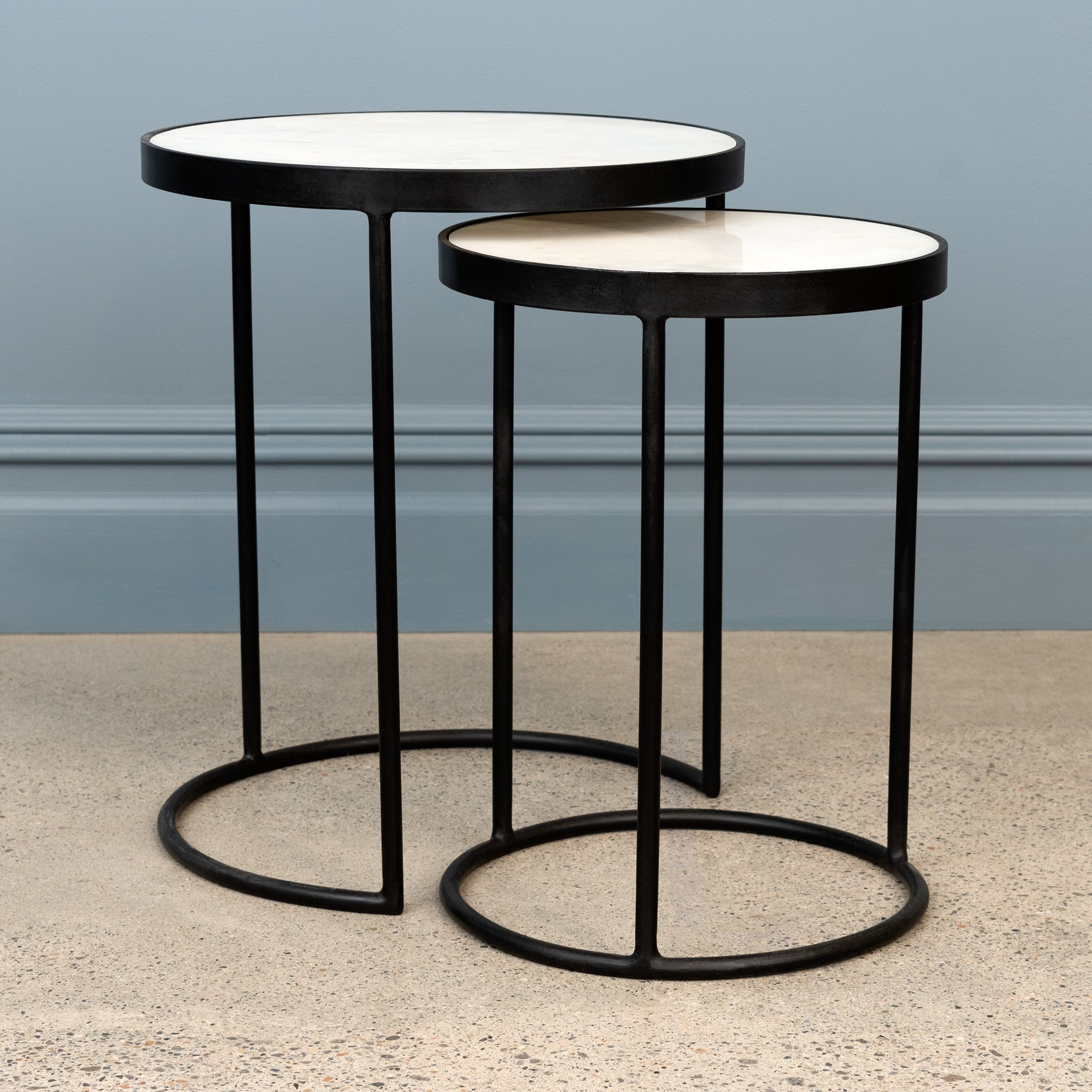 Marble nest of online tables home bargains