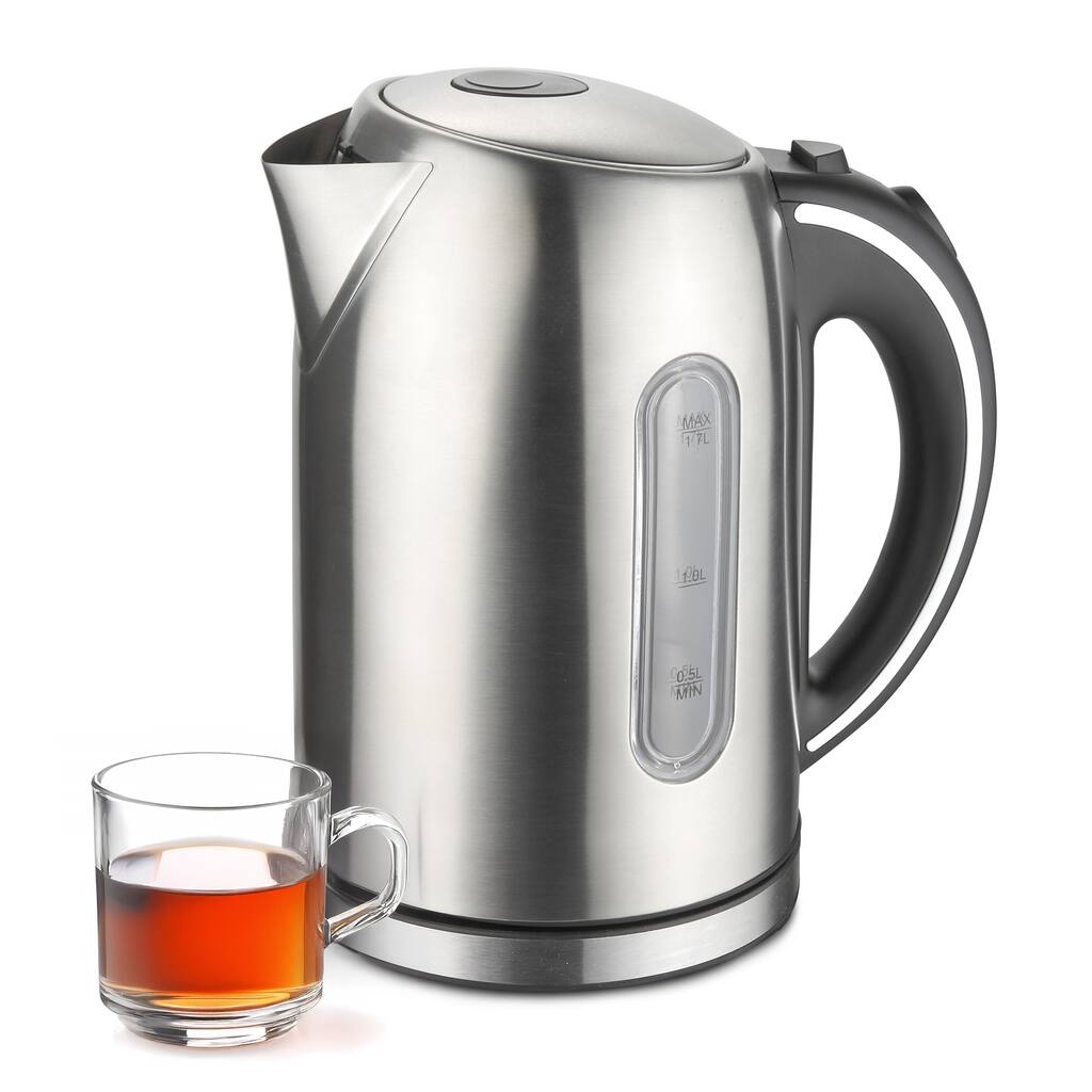 MegaChef 1.7Lt. Stainless Steel Kettle with Electric Heating Base