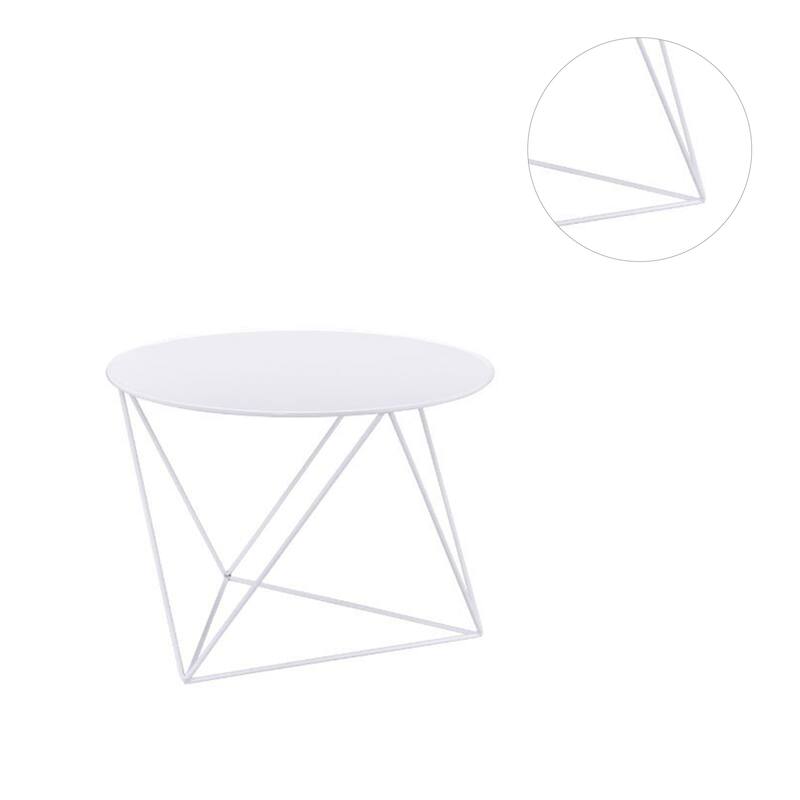 Round Table Accent Table in Metal Base