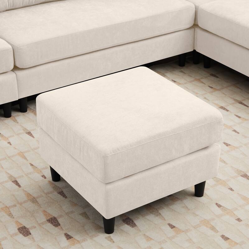 Snow Velvet Sectional Sofa