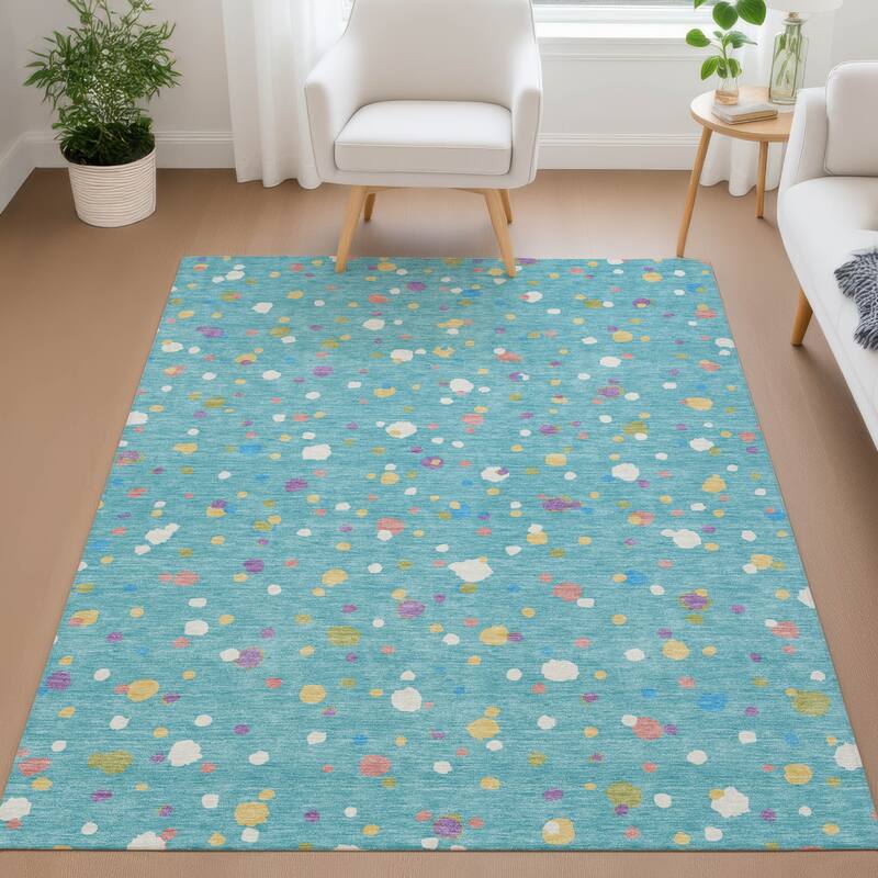 Machine Washable Indoor/ Outdoor Contemporary Sheinelle Chantille Rug