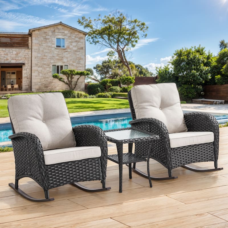 Gymojoy Outdoor Rocking Chairs Set of 2 Patio Furniture Sets