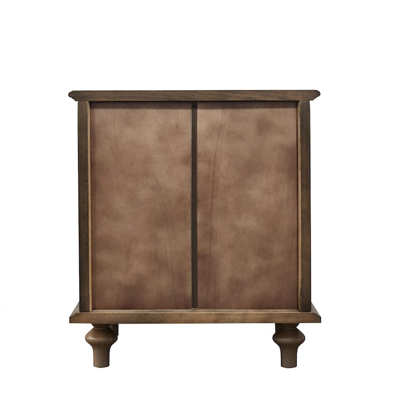 Traditional 3-Drawer Nightstands with Pull-Out Shelf and Solid Wood Legs