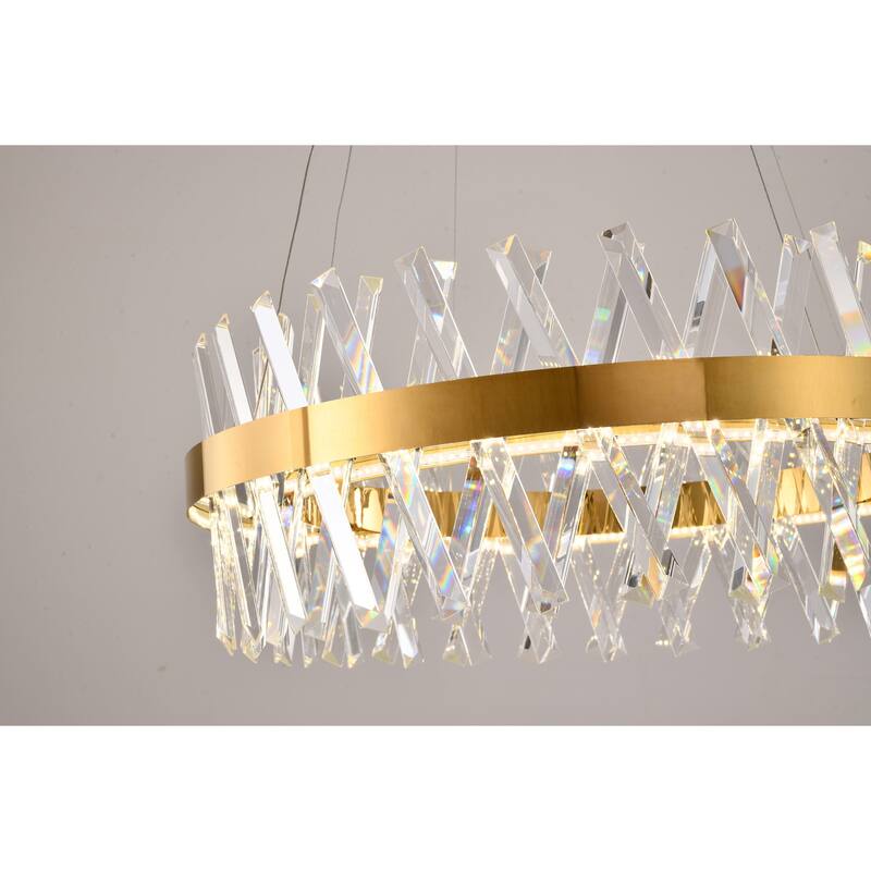 Crystal Chandelier 1 Light Hanging Pendant Lamp, Old World Style Ceiling Fixture, 26" Wide - 10