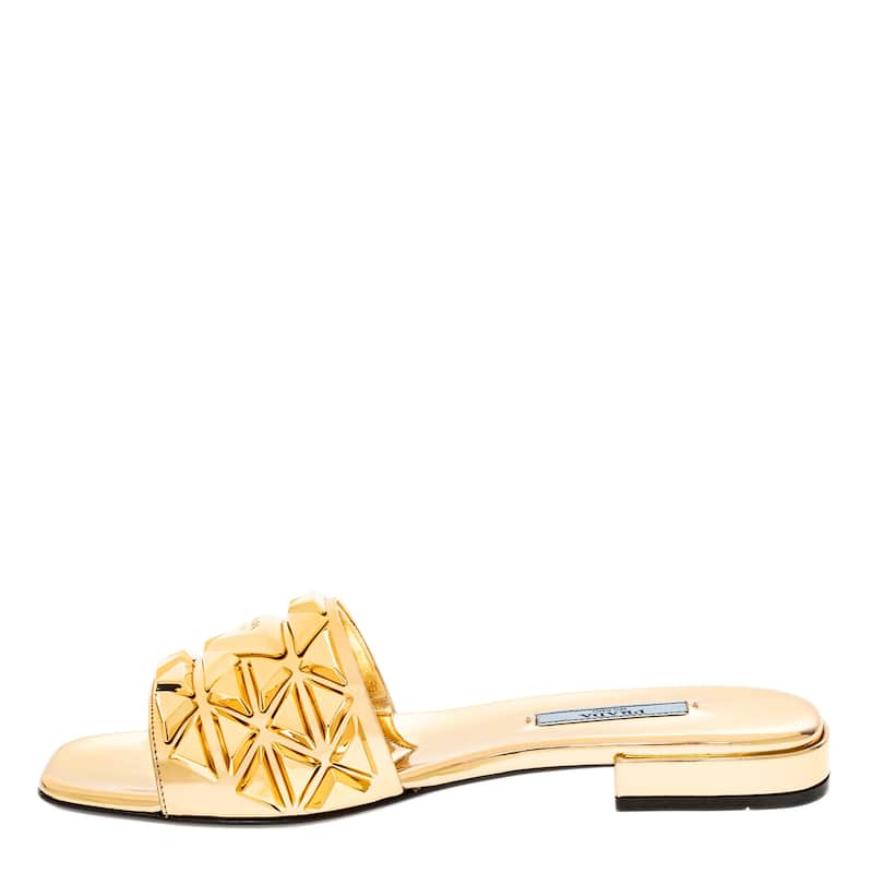 Prada Ciabatte Metallic Stud Sandals