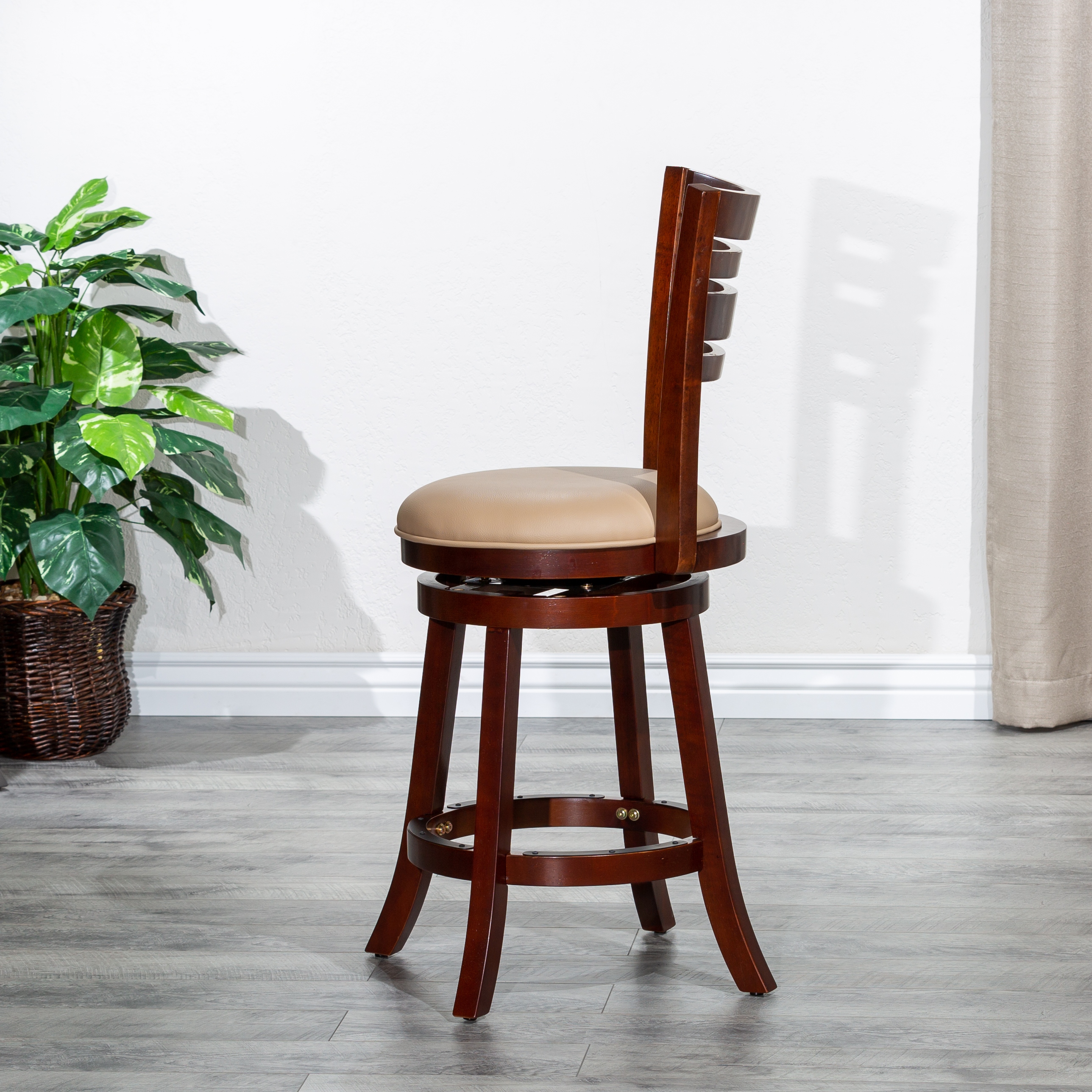 Round swivel bar stools with back outlet
